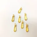 Gelbe Wassertropfen-Glasanhänger mit vergoldetem Zirkonia-Rand für DIY-Schmuckherstellung - Ca. 7x16mm Wassertropfen / Gelb