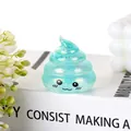 Sparkling blue glitter poop squishy toy with cute smiley face for stress relief - Teal