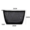 Schwarze Mesh-Kosmetiktasche mit 21x13cm Maßen für Ihre Reiseaufbewahrung - Dreieckig Groß / Schwarz
