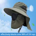Olive green solar fan sun hat with neck flap for outdoor fishing UV protection - Adjustable / Army Green (Detachable Mask/Upgrade Ice Silk Filter)