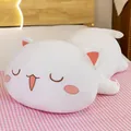 Cute white Peach Cat plush body pillow for sleeping, soft stuffed animal toy gift, 88 chars - 90cm / Squinting Style / White