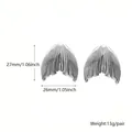 Silver mermaid tail stainless steel earrings with dimension specs and weight details - 27mm Fish Tail Style / Silver