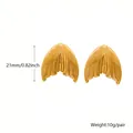 Gold-plated stainless steel fish tail stud earrings for women, 21mm size, 10g weight. - 21mm Fish Tail Style / Gold