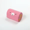 Cute pink cake roll squishy slow rising toy with cartoon bear face for stress relief - Bread Roll