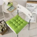 Premium solid green thickened seat cushion with straps for home and office chairs - 40cm X 40cm / Fruit Green