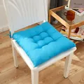 Comfortable bright blue square tufted chair cushion with ties for home and office - 40cm X 40cm / Sky Blue