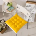 Vibrant yellow square thickened chair cushion with ties for office or home comfort. - 40cm X 40cm / Goose Yellow