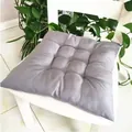 Cojín de silla cuadrado gris grueso y suave con diseño acolchado para oficina y hogar - Gris Medio / 40x40cm