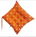 Cojín de silla naranja con lunares blancos y lazos para mayor comodidad en oficina y hogar - Naranja con Lunares