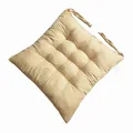 Cojín de silla beige grueso con lazos para mayor comodidad en el hogar y la oficina - Camello Claro