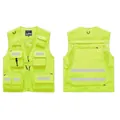 Neon yellow high-visibility reflective safety vest with multi-pockets and mesh lining - S / Top (8898) / Neon Yellow