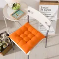 Vibrant orange thick tufted chair cushion for home and office seating comfort. - 40cm X 40cm / Orange