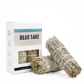 Two bundles of natural blue sage smudge sticks in a professional white gift box packaging - Blue Sage [English Version] - 2 Sticks