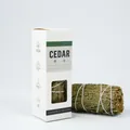 Natural cedar smudge stick variant with clean white product packaging and dried herbs - Cedar [Chinese Version] - 1 Stick