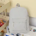 Zaino in velluto a coste grigio chiaro per la scuola con trama a strisce - Grigio