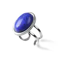 Bague ajustable en argent avec grande pierre ovale de lapis-lazuli bleu - Bz0233