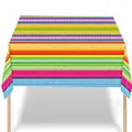 Mexikanische Tischdecke mit bunten Streifen für festliche Dekorationen bei Partys - Tischdecke 137*274cm