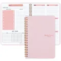 Agenda settimanale rosa non datata con tracciatore di abitudini e spirale. - Rosa Classico