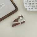 Graziosa molletta per capelli a forma di gatto marrone e bianco in acetato per donne e ragazze - 2# Gatto Ragdoll