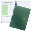 Dark green non-dated spiral weekly planner with goal sections and to-do list pages - Classic / Green