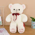 Weicher weißer Teddybär Plüschtier mit eleganter roter Schleife als Geburtstagsgeschenk - Weiße Fliege An Der Fußsohle / 55 cm