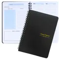 Black spiral undated weekly planner notebook for 52 weeks with interior page view - Classic Style (Blue Inner Pages) / Black