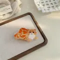 Adorable orange and white calico cat shaped hair claw clip made of glossy acrylic - 5# Golden Cat