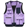 Functional multi-pocket utility vest in lavender purple for outdoor activities - S / Tops / Purple