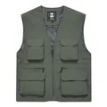 Military green multi-pocket utility work vest with breathable mesh lining for outdoor use - S / Tops / Army Green
