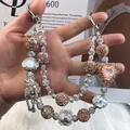 Luxurious handmade beaded phone chain with heart pendant and sparkling crystals - Champagne Silver Heart Crown Rhinestone Ball Style (C2-F)