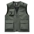 Professional army green multi-pocket tactical vest for outdoor photography and work - S / Tops / Army Green