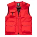 Professional red multi-pocket utility outdoor work vest with breathable mesh lining - S / Tops / Red