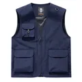 Professional navy blue multi-pocket utility workwear vest designed for outdoor activities - S / Tops / Style D - Trendy Influencer Style / Navy Blue
