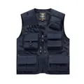 Professional navy blue multi-pocket utility vest for outdoor photography and workwear. - S / Tops / Style E - Multi-Pocket Utility Vest / Navy Blue