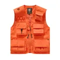 Professional bright orange multi-pocket utility vest for outdoor sports and heavy workwear - S / Tops / Style E - Multi-Pocket Utility Vest / Orange