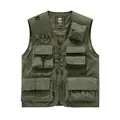 Olive green multi-pocket utility vest specifically for outdoor activities and workwear - S / Tops / Army Green