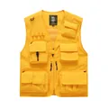 Professional bright yellow multi-pocket outdoor utility vest for photography and workwear - S / Tops / Bright Yellow