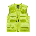 Fluorescent green multi-pocket professional outdoor workwear utility vest variant - S / Tops / Fluorescent Yellow