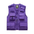 Professional outdoor multi-pocket utilitarian workwear vest in vibrant purple finish - S / Tops / Purple