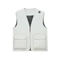 Off-white multi-pocket utility vest with mesh lining and zipper closure - S / Tops / Off-white
