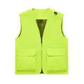 High-visibility neon yellow multi-pocket utility vest for work or outdoor activities - S / Tops / Design A - Fluorescent Green