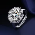 Elegant silver-toned Moissanite halo ring with adjustable band for a perfect fit - Adjustable Open Ring / Marquise Halo Setting Style (MS327) / Silver