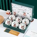 Coffret cadeau de 6 bols en céramique et baguettes avec illustrations d'animaux de la forêt. - Lot De 6 Bols Et 6 Baguettes Buck (coffret Cadeau Inclus)