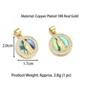 Ciondolo religioso Vergine Maria con intarsio in abalone e placcatura oro 18K - Stile A Vergine Maria in conchiglia di abalone - Solo ciondolo (senza catena)