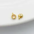 Premium gold-plated 14K bezel-set champagne zircon pendant charm for DIY jewelry making - Single Loop 4*6mm / Champagne