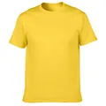 High-quality bright yellow cotton crew neck T-shirt, plain casual style for daily wear - Daisy Yellow