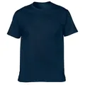 Premium navy blue heavyweight cotton short sleeve crew neck T-shirt for custom logos - S / Navy Blue