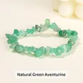 Bracciale elastico con perline in pietra naturale di avventurina verde irregolare - 5-8 mm / Avventurina Verde