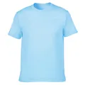Premium plain light blue ring-spun cotton crew neck T-shirt for summer outfits - Light Blue