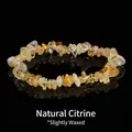 Elegante bracciale elastico con pietre di citrino giallo naturale a scaglie irregolari - 5-8 mm / Citrino